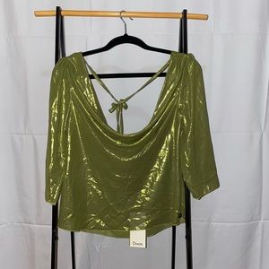 Dixie Iridescent Green Cowl Top